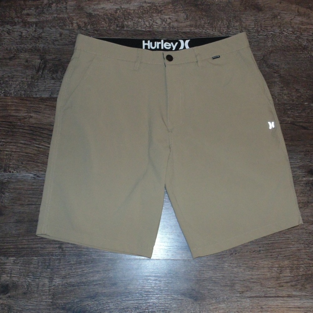 Hurley Mens 34 Khaki Excellent Dri-FIT Stretch Shorts